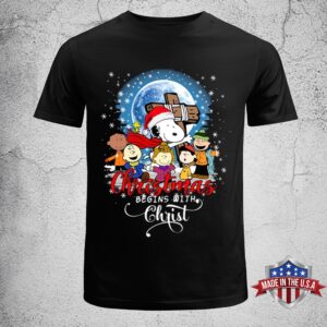 Snoopy Christmas Begins With Christ Unisex T-Shirt