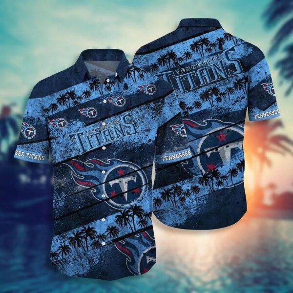 Tennessee Titans Nfl Hawaiian Shirt Graphic Tropical Pattern  Sleeve New Hot Trend Summer For Best Fans