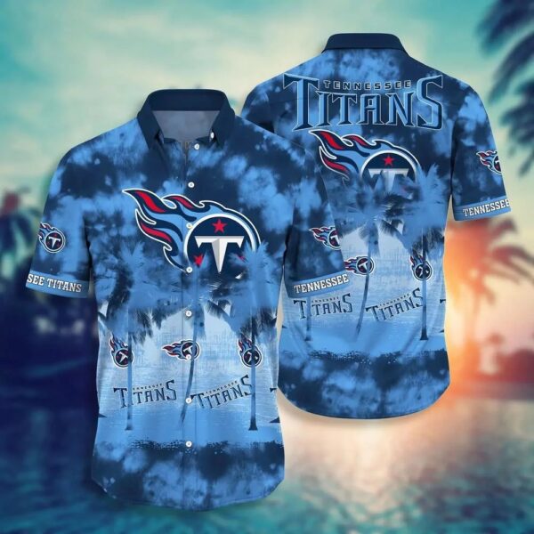 Tennessee Titans Nfl Hawaiian Shirt Tropical Pattern Graphic  Sleeve Hot Trend Summer Gift For Fans