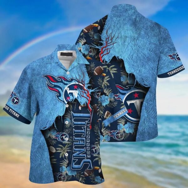 Tennessee Titans Nfl Hawaiian Shirt Tropical Print Sumer Best Gift For Fans