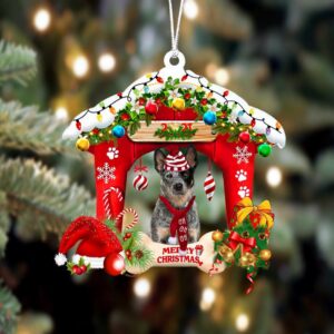 Australian Cattle Dog-Christmas House Two Sided Christmas Plastic Hanging Ornamen