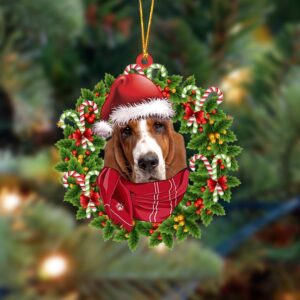 Basset Hound-Xmas Bandana Hanging Christmas…