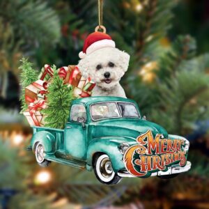 Bichon Frise-Green Truck Hanging Christmas…