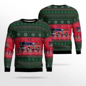 Bloomsbury, NJ, Bloomsbury Hose Company No.1 Christmas Ugly Sweater 3D