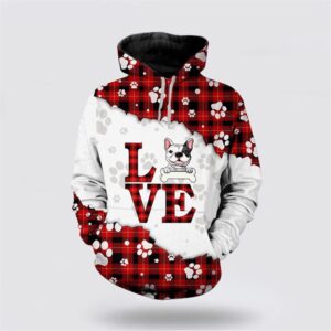 Bulldog Love Christmas Hoodie Dog…