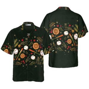 Christmas Baseball Pattern Hawaiian Shirt