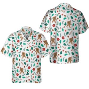 Christmas Bigfoot Sasquatch Pattern Hawaiian Shirt