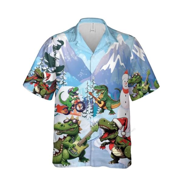 Christmas Dinosaur Santa Clause Dino Printed Hawaiian Shirt