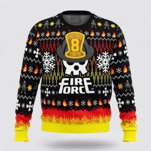 Comfimerch We Didn?t Start The Fire This Christmas Fire Force Ugly Christmas Sweater