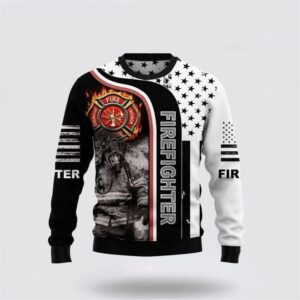 Cozy Firefighter Ugly Christmas Sweater