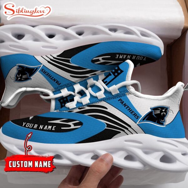 Custom Name Carolina Panthers NFL Max Soul Shoes Gift For Fans