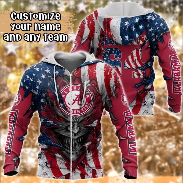 Customized NCAA Alabama Crimson Tide Hoodie 3D Athletic Bliss For Fans