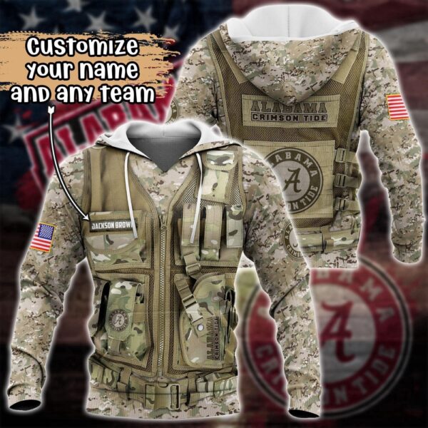 Customized NCAA Alabama Crimson Tide Hoodie 3D Camo Parade For Fans