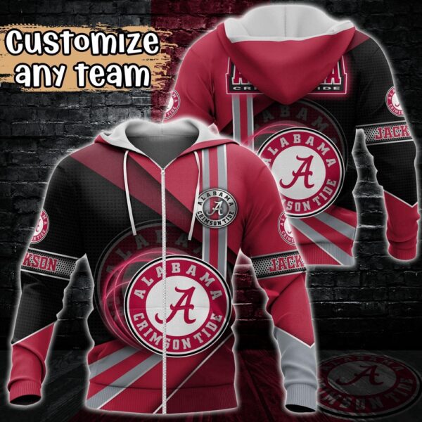 Customized NCAA Alabama Crimson Tide Hoodie 3D Cozy Vibes For Fans