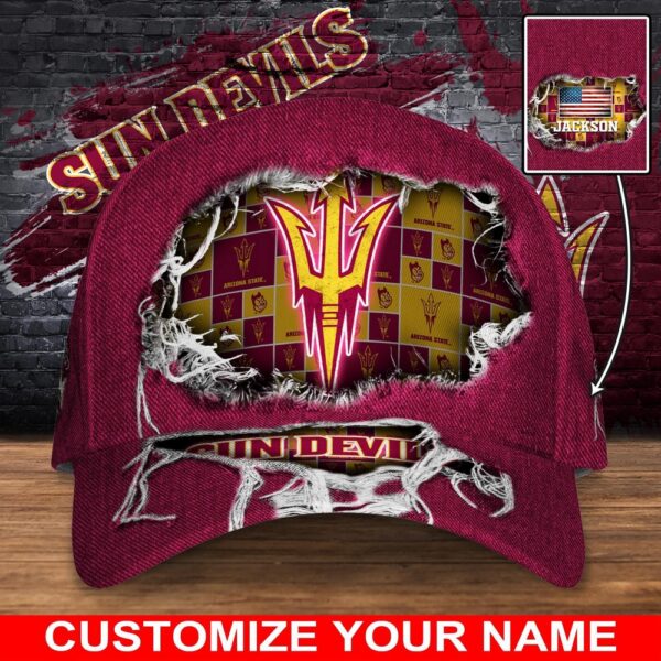 Customized NCAA Arizona State Sun Devils Baseball Cap Trendsetting Threads Fashion