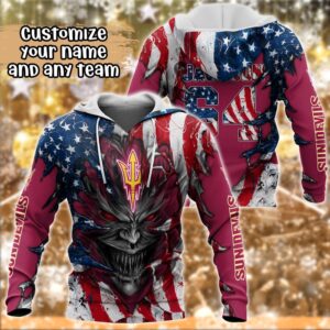 Customized NCAA Arizona State Sun Devils Hoodie 3D Signature Style For Fans