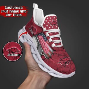 Customized NCAA Arkansas Razorbacks Sneaker…