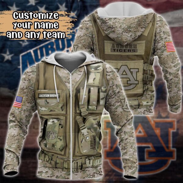 Customized NCAA Auburn Tigers Hoodie 3D Camo Parade For Fans