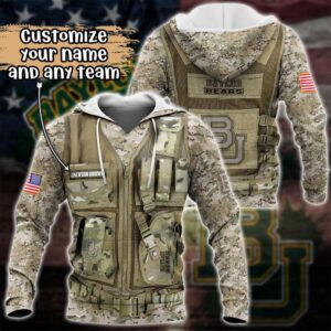 Customized NCAA Baylor Bears Hoodie 3D Camo Hoodie Harmony For Fans