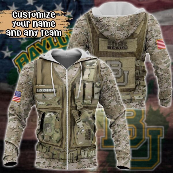 Customized NCAA Baylor Bears Hoodie 3D Camo Hoodie Harmony For Fans