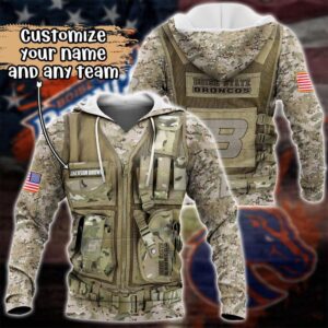 Customized NCAA Boise State Broncos Hoodie 3D Camo Parade For Fans