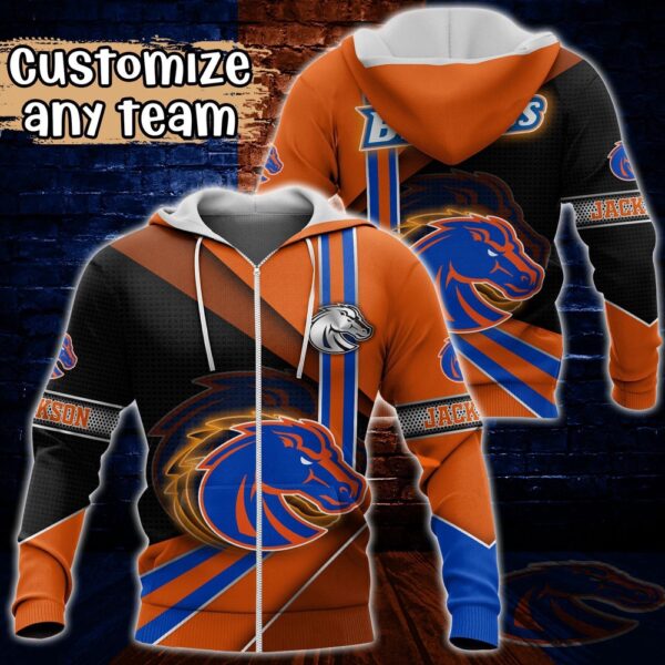 Customized NCAA Boise State Broncos Hoodie 3D Cozy Vibes For Fans