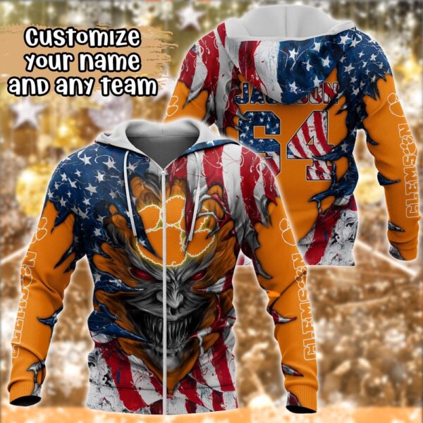 Customized NCAA Clemson Tigers Hoodie 3D Athletic Bliss For Fans