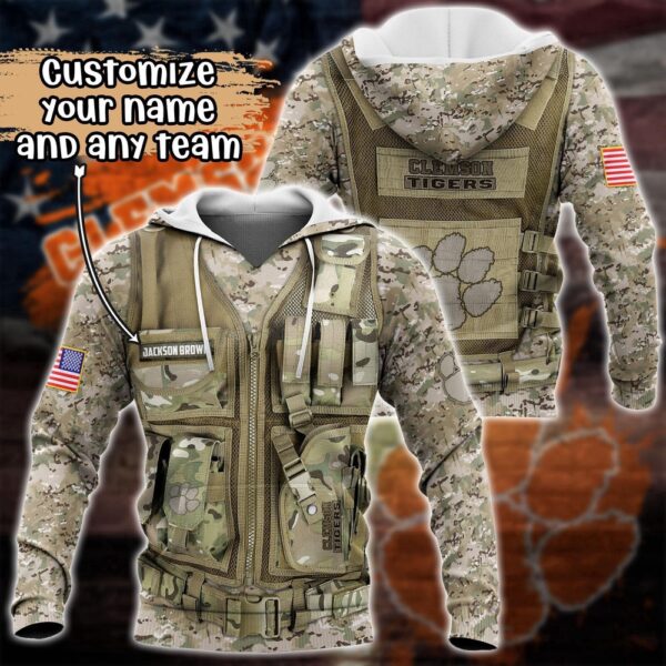 Customized NCAA Clemson Tigers Hoodie 3D Camo Parade For Fans