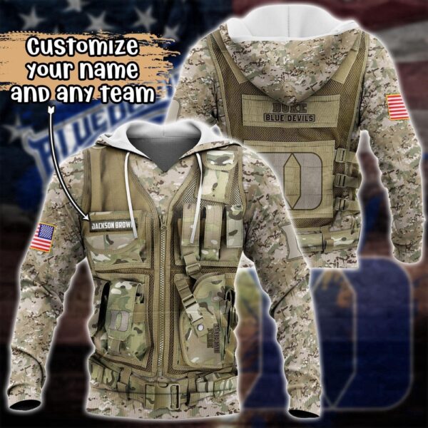 Customized NCAA Duke Blue Devils Hoodie 3D Camo Hoodie Harmony For Fans