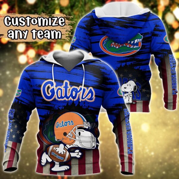 Customized NCAA Florida Gators Hoodie 3D Snoopy Plays Sports For Fans