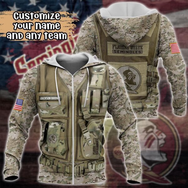 Customized NCAA Florida State Seminoles Hoodie 3D Camo Hoodie Harmony For Fans