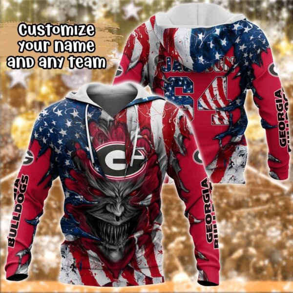 Customized NCAA Georgia Bulldogs Hoodie 3D Athletic Bliss For Fans