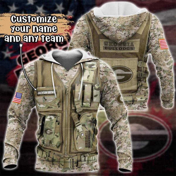 Customized NCAA Georgia Bulldogs Hoodie 3D Camo Parade For Fans