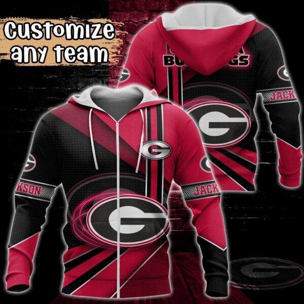 Customized NCAA Georgia Bulldogs Hoodie 3D Cozy Vibes For Fans