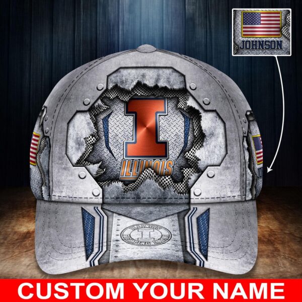 Customized NCAA Illinois Fighting Illini Baseball Cap Athletic Aura Trends