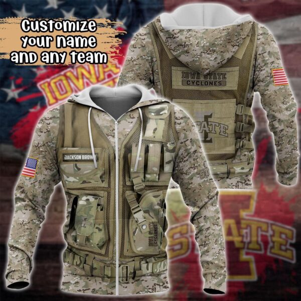 Customized NCAA Iowa State Cyclones Hoodie 3D Camo Hoodie Harmony For Fans