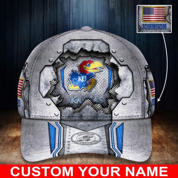 Customized NCAA Kansas Jayhawks Baseball Cap Sleek Layers of Style