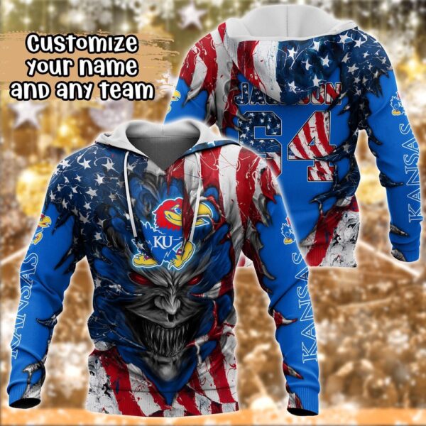 Customized NCAA Kansas Jayhawks Hoodie 3D Signature Style For Fans