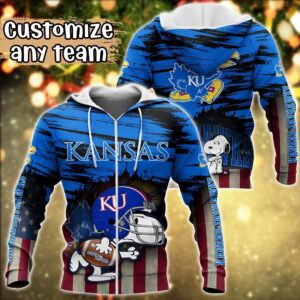 Customized NCAA Kansas Jayhawks Hoodie 3D Snoopy Plays Sports For Fans 2 ukdleh.jpg