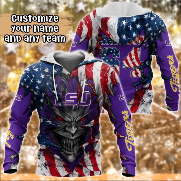 Customized NCAA LSU TIGERS Hoodie 3D Athletic Bliss For Fans