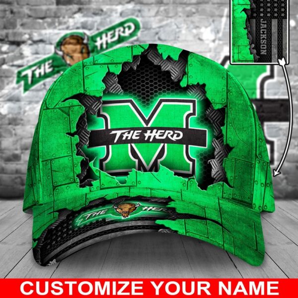 Customized NCAA Marshall Thundering Herd Baseball Cap Comfy Magic Headpiece