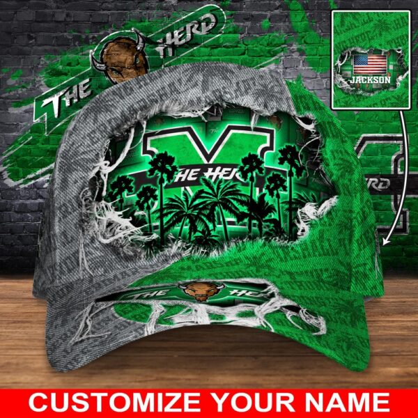 Customized NCAA Marshall Thundering Herd Baseball Cap Sleek Layers Of Bliss