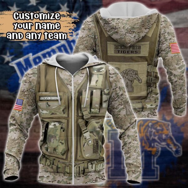 Customized NCAA Memphis Tigers Hoodie 3D Camo Parade For Fans