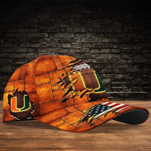 Customized NCAA Miami Hurricanes Baseball Cap Casual Elegance Threads