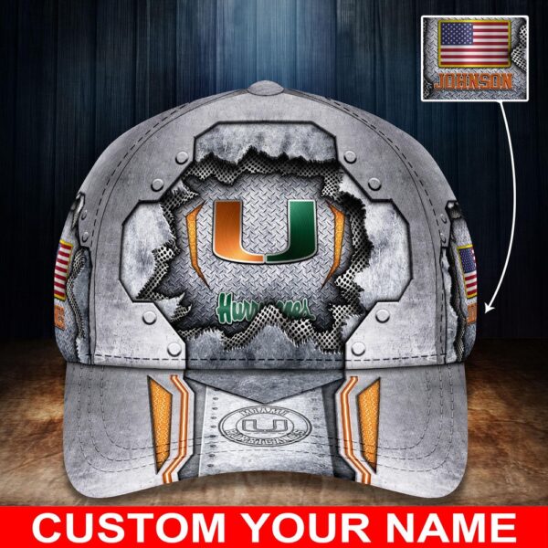 Customized NCAA Miami Hurricanes Baseball Cap Elegance In Style