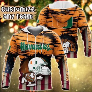 Customized NCAA Miami Hurricanes Hoodie 3D Snoopy Sports For Fans 2 kbbur6.jpg