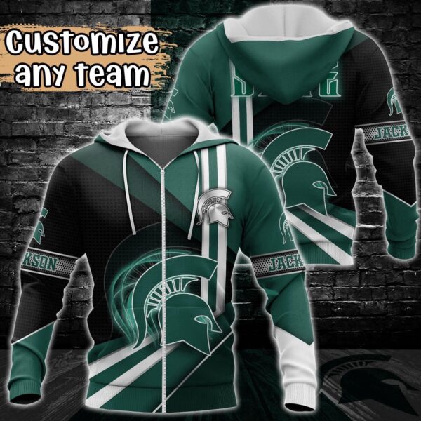 Customized NCAA Michigan State Spartans Hoodie 3D Cozy Vibes For Fans