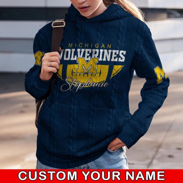 Customized NCAA Michigan Wolverines Hoodie 3D Athletic Elegance For Fans