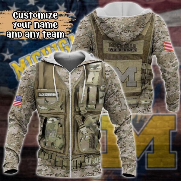 Customized NCAA Michigan Wolverines Hoodie 3D Camo Hoodie Harmony For Fans