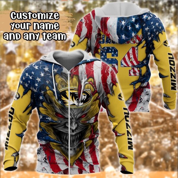 Customized NCAA Missouri Tigers Hoodie 3D Signature Style For Fans